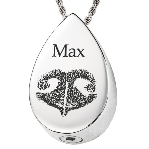Actual Nose Print Pendant - Tear Drop - Image 2