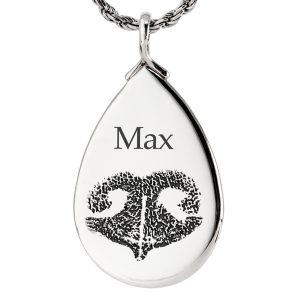 Actual Nose Print Pendant - Tear Drop